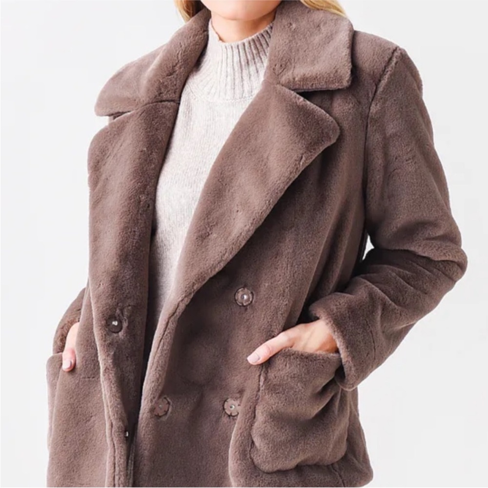 Velvet by Graham & Spencer • Brown Faux Fur Teddy Jacket - Women’s Size Large - Picture 2 of 16